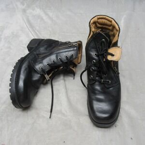 Harley Davidson Womens 7.5 Boots Black Leather Dual Zip Combat Biker Motorcycle